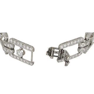 Art Deco Platinum Diamond Plaque Bracelet
