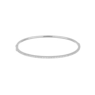 Tenenbaum 18K White Gold Half-Way Diamond Bangle Bracelet