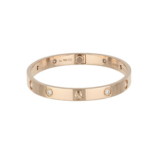Estate Cartier 18K Rose Gold 10 Diamond Love Bracelet
