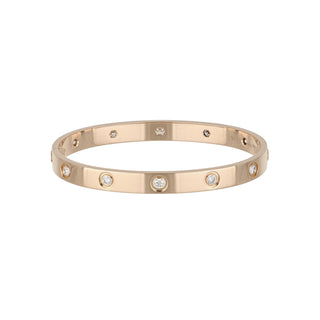 Estate Cartier 18K Rose Gold 10 Diamond Love Bracelet