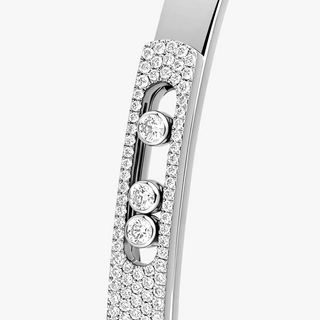 Messika Move Noa 18K White Gold Pavé Diamond Bangle Bracelet