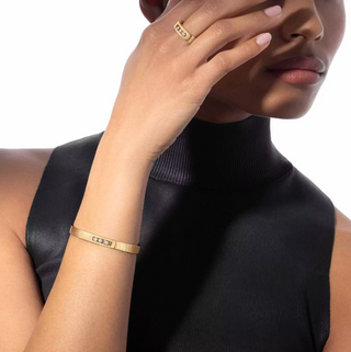 Messika Move Noa Ciselé 18K Gold Diamond Bangle Bracelet