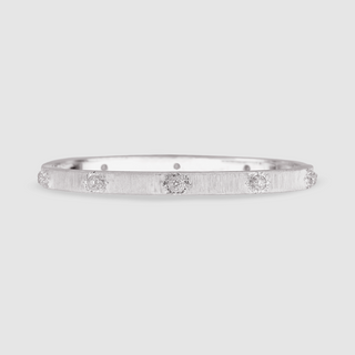 Buccellati 18K White Gold MAcri Classica Bangle with Diamonds