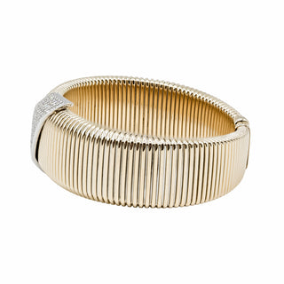 Antonio Papini 18K Gold Tubogas Cuff Bracelet with Diamonds