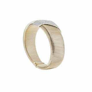 Antonio Papini 18K Gold Tubogas Cuff Bracelet with Diamonds