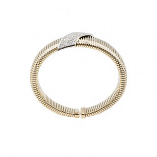 Antonio Papini 18K Gold Tubogas Cuff Bracelet with Diamonds