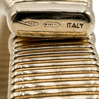 Antonio Papini 18K Gold Tubogas Cuff Bracelet with Diamonds