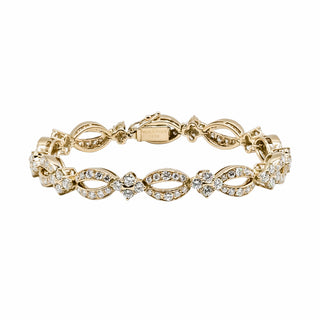 Estate 18K Gold Diamond Openwork Link Bracelet