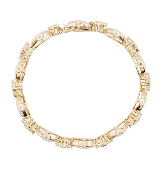 Estate 18K Gold Diamond Openwork Link Bracelet