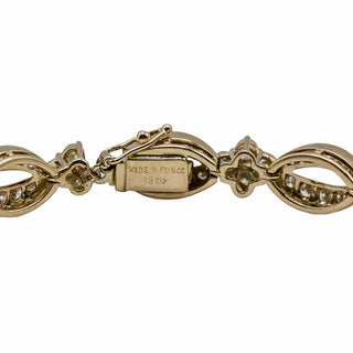 Estate 18K Gold Diamond Openwork Link Bracelet