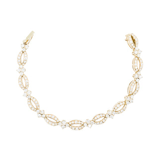 Estate 18K Gold Diamond Openwork Link Bracelet