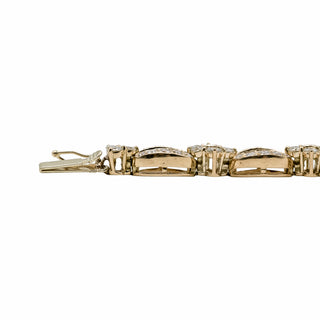 Estate 18K Gold Diamond Openwork Link Bracelet