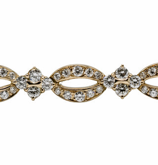 Estate 18K Gold Diamond Openwork Link Bracelet
