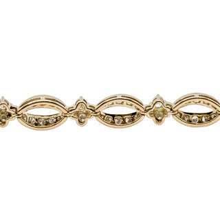 Estate 18K Gold Diamond Openwork Link Bracelet