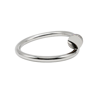 Estate Cartier 18K White Gold Large Juste Un Clou Diamond Bracelet