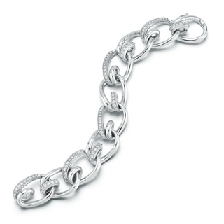 Seaman Schepps 18K White Gold Medium Mousetrap Bracelet with Diamonds