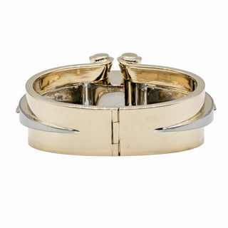 Retro 1940s 18K Gold Single-Cut Diamond Bangle