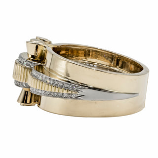 Retro 1940s 18K Gold Single-Cut Diamond Bangle