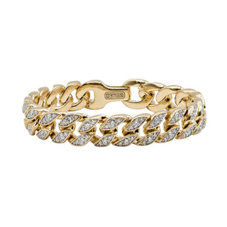 Estate David Yurman 18K Gold Diamond Curb Chain Bracelet