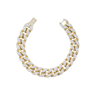 Estate David Yurman 18K Gold Diamond Curb Chain Bracelet