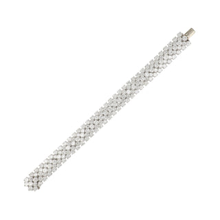 Mid-Century Platinum Pyramid Diamond Line Bracelet