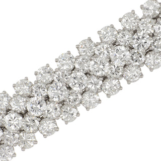 Mid-Century Platinum Pyramid Diamond Line Bracelet