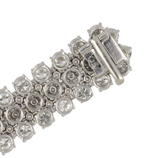 Mid-Century Platinum Pyramid Diamond Line Bracelet