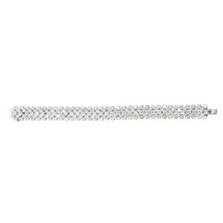 Mid-Century Platinum Pyramid Diamond Line Bracelet