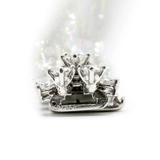 Mid-Century Platinum Pyramid Diamond Line Bracelet