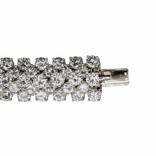 Mid-Century Platinum Pyramid Diamond Line Bracelet