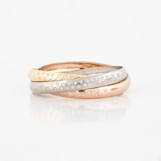 Estate Cartier 18K 100th Anniversary Trinity Diamond Bangle