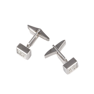 Estate 18K White Gold Princess-Cut Diamond Cufflinks