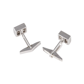 Estate 18K White Gold Princess-Cut Diamond Cufflinks