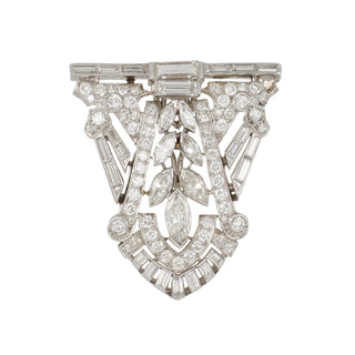 Art Deco Platinum Diamond Dress Clip