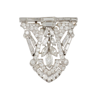 Art Deco Platinum Diamond Dress Clip