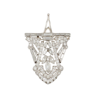 Art Deco Platinum Diamond Dress Clip