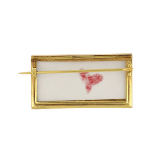 Victorian 18K Gold Love Letter Envelope Brooch