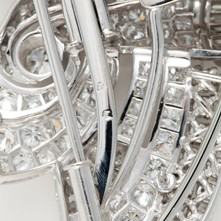 Art Deco Platinum French Diamond Brooch/Dress Clip