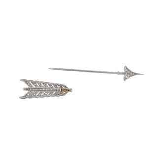 Belle Epoque Platinum Rose-Cut Diamond Jabot Pin
