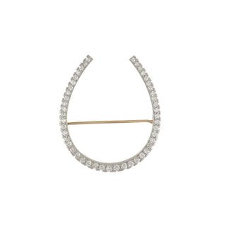 Edwardian Armiger Platinum Diamond Horseshoe Brooch
