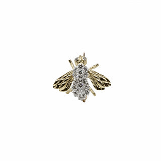 Vintage 1970s 18K Gold Diamond Bee Pin