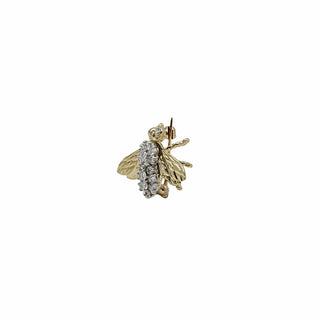 Vintage 1970s 18K Gold Diamond Bee Pin
