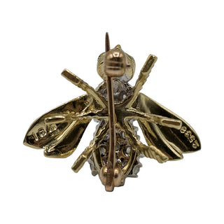 Vintage 1970s 18K Gold Diamond Bee Pin