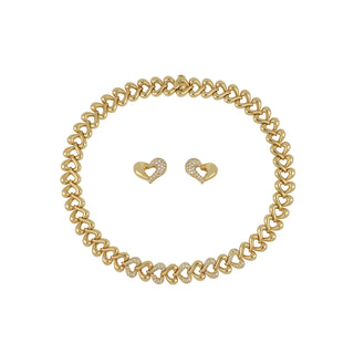 Estate Van Cleef & Arpels Diamond Heart-Shaped Link Jewelry Suite