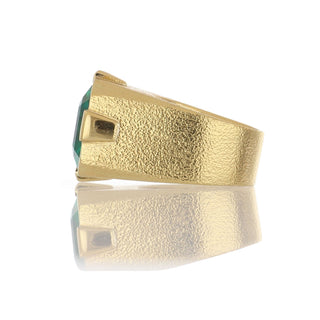 Estate David Webb 18K Gold Colombian Emerald Solitaire Ring