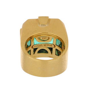 Estate David Webb 18K Gold Colombian Emerald Solitaire Ring