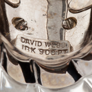 Estate David Webb Platinum Rock Crystal & Diamond Ring