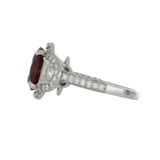 Estate Platinum Ruby & Diamond Three-Stone Ring