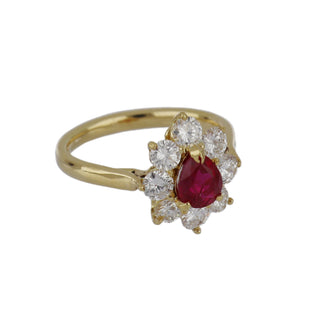 Tenenbaum Workshop Pear Shape Ruby & Diamond Cluster Ring