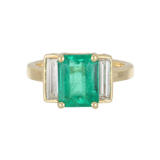 Tenenbaum Workshop 18K Gold Emerald Ring with Diamonds
